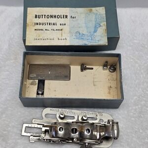 Vintage Industrial Sewing Machine Buttonhole Attachment With Box